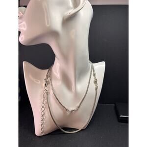 Sarda Sterling Silver 36” Balinese Foxtail Station Necklace – 925 Artisan Chain